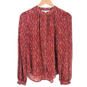 Veronica Beard Silk Sheer Button Down Blouse Size 2
